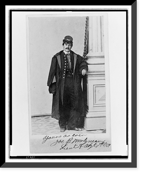 Joe B. Molyneaux, Union officer, full-length portrait, standing, facing front, Antique Print