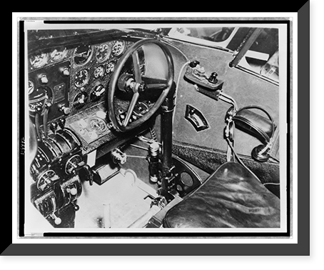Cockpit of Amelia Earhart's plane showing the transmitter key from which she transmitted an urgent SOS Classic, Historic Reproduction