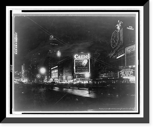 Historic Framed Print, Times Sq. So.(?) at night,  17-7/8" x 21-7/8"