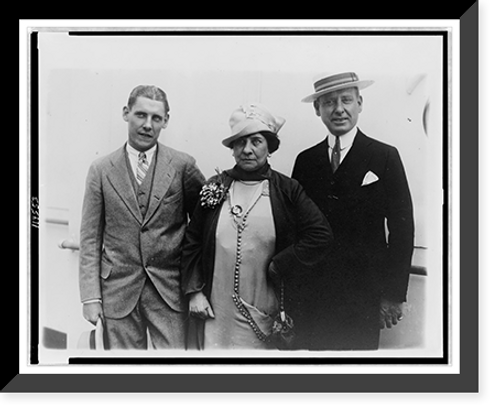 Historic Framed Print, [Frank Hague, his wife, and son, Frank, Jr., posed, standing, facing front],  17-7/8" x 21-7/8"