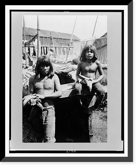 Panama - San Blas. Native Indians at beach market, Vintage Print
