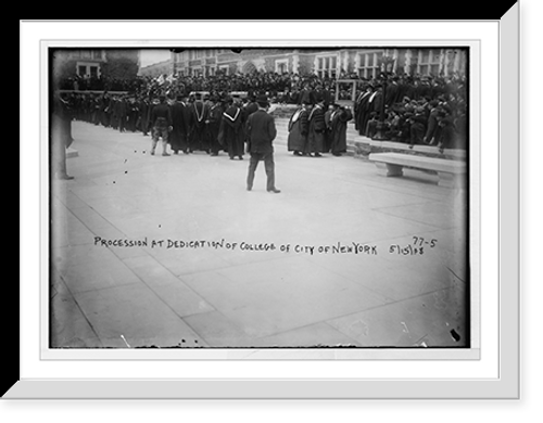 Historic Framed Print, Academic procession at dedication of college of New York, New York,  17-7/8" x 21-7/8"