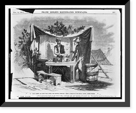 Camp scenes - an army drug store - the hospital steward.from a sketch by our special artist, Joseph Becker, Historic Print