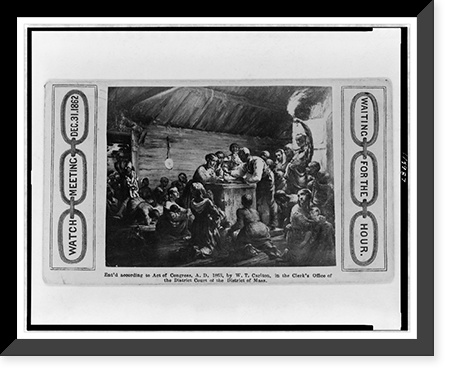 Watch meeting, Dec. 31, 1862. Waiting for the hour, Historic Print