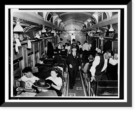 Portland (Oregon) evacuation. Scene in railroad car on evacuation day, Historic Reproduction