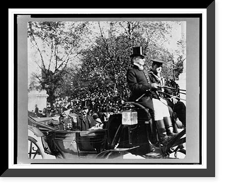 Adm. George Dewey, in uniform, riding in a horse-drawn carriage with an unidentified man Classic, Historic Reproduction