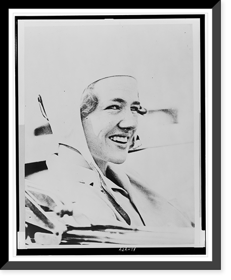 Anne Morrow Lindbergh, head-and-shoulders portrait, facing right, wearing aviator cap, soon after her arrival in Tokyo, Japan, Antique Wall Art