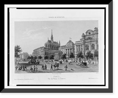 Paris. Vue du Palais de Justice.dess. d'ap nat. par Deroy ; lith. Becquet &agrave; Paris, Historic Reproduction