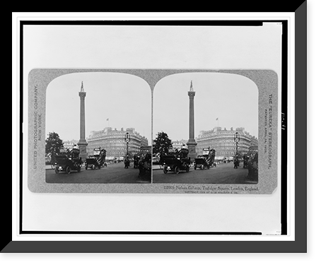 Historic Framed Print, Nelson Column, Trafalgar Square, London, England,  17-7/8" x 21-7/8"