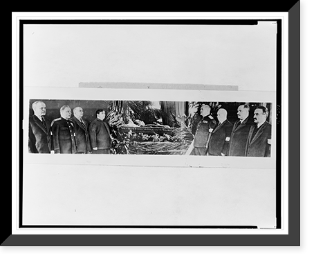 Josef Stalin lying in state in the Moscow Hall of Columns as eight top officials stand near the casket as honor guards, Antique Wall Art