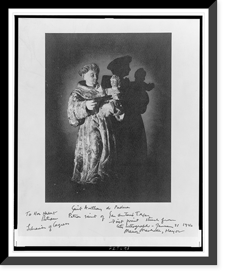 Saint Anthony of Padua, patron saint of San Antonio, Texas, Antique Wall Art