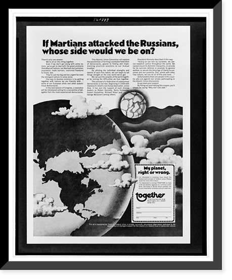 If Martians attacked the Russians, whose side would we be on?, Vintage Poster
