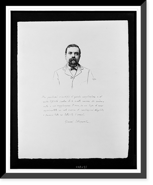 Historic Framed Print, [Giovanni Schiaparelli, head-and-shoulders portrait, facing front].R. Kastor.,  17-7/8" x 21-7/8"