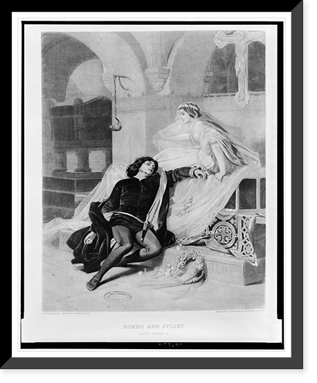 Juliet finds Romeo dead on the steps of her bier, Antique Poster