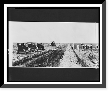 Gasoline plow & gasoline road machine working on reclaimed prairie Classic, Historic Print