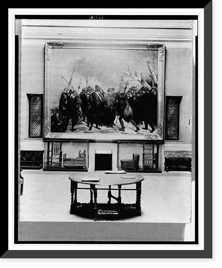 Landing of the fathers, a painting by Henry Sargent, hanging in Pilgrim Hall, Plymouth, Mass. Classic, Antique Wall Art