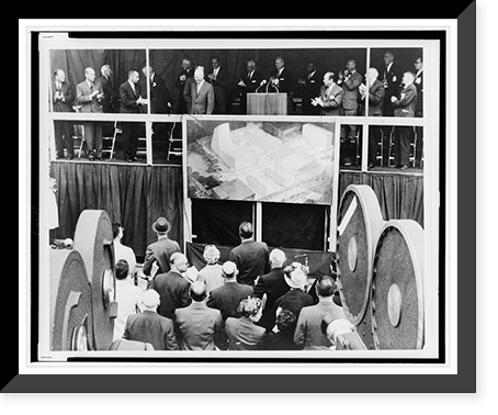 General view of ceremonies at Lincoln Square when President Eisenhower was applauded.World Telegram & Sun photo by Ed Ford, Antique Wall Art
