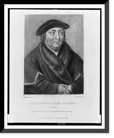 Thos. Cromwell Earl of Essex, Ob. 1540.H. Holbein pinxt ; R. Earlom sculpt, Vintage Print