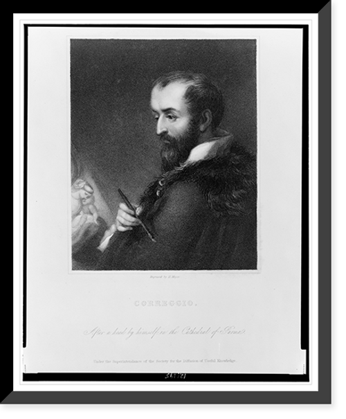 Historic Framed Print, Correggio.engraved by H. Meyer.,  17-7/8" x 21-7/8"