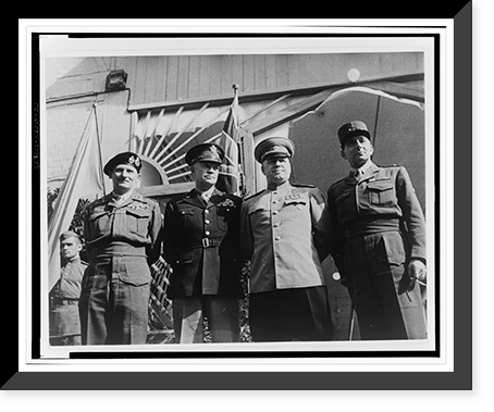 Portrait of Generals Montgomery, Eisenhower, Zhukov, and de Lattre, Berlin.Evgenii Khaldei, Historic Print