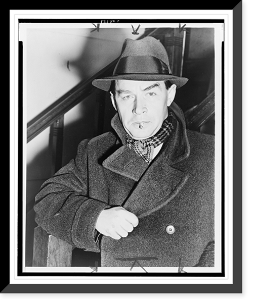 Historic Framed Print, [Erich Maria Remarque, half-length portrait, facing front, arriving in New York aboard the S.S. Queen Mary],  17-7/8" x 21-7/8"
