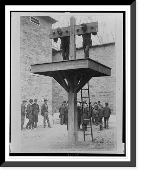 Historic Framed Print, Delaware pillory and whipping post,  17-7/8" x 21-7/8"