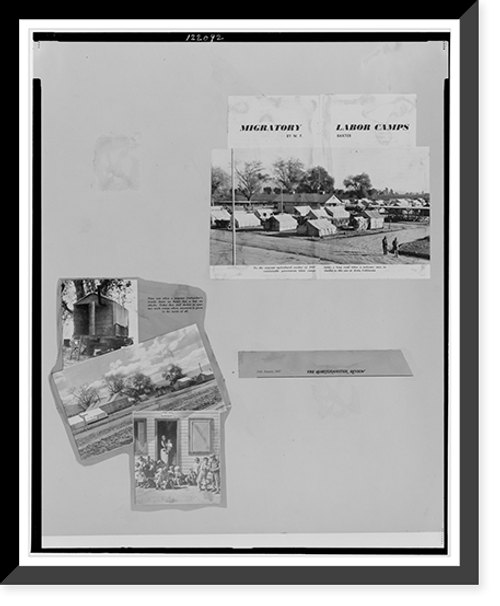 Historic Framed Print, Migratory labor camps,  17-7/8" x 21-7/8"