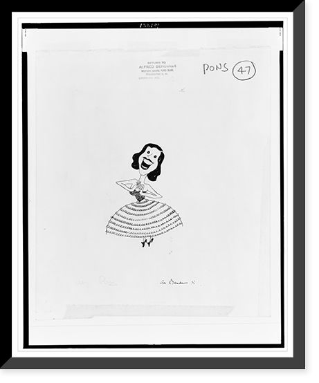 Lily Pons.Al Bendiner, Antique Print