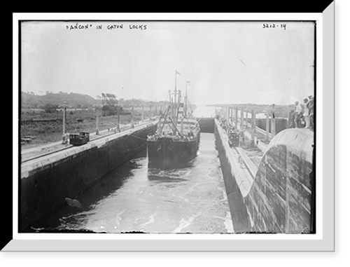 Historic Framed Print, ANCON in Gatun locks,  17-7/8" x 21-7/8"