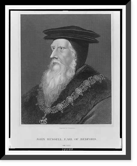 John Russell, Earl of Bedford, ob. 1555.engraved by H. Robinson, Vintage Print