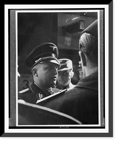 Historic Framed Print, [Reichstudentenf&uuml;hrer Dr. Gustav Adolf Scheel, head-and-shoulders portrait, standing, facing right, with other men in uniform, leading a German university mission to an Italian university],  17-7/8" x 21-7/8"