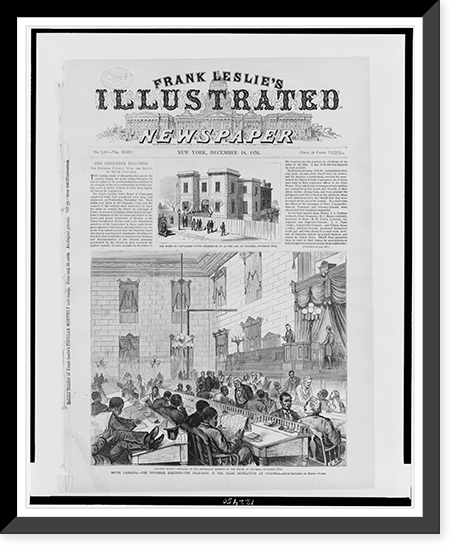 South Carolina. The November election. The dead-lock in the state legislature at Columbia.from sketches by Harry Ogden. Classic, Vintage Wall Art