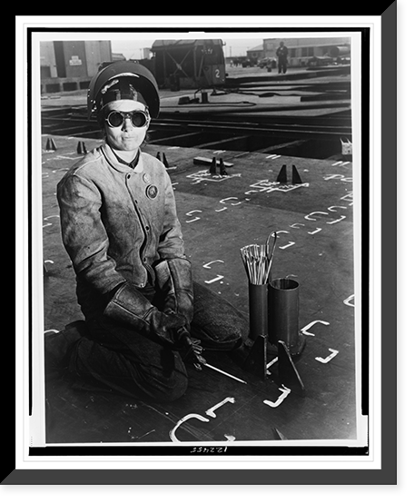 Rosie the riveter, Mare Island Shipyard, CA, Vintage Print