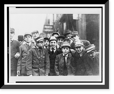 Historic Framed Print, Strikes - Messenger boys, N.Y.. At 6th Ave. & 32nd St. Nov. 1916],  17-7/8" x 21-7/8"