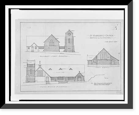 St. Margaret's Church (Connecticut Avenue and Bancroft Place, N.W., Washington, D.C.) Additions & alterations. Elevations.ABH, Historic Reproduction
