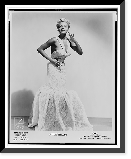Historic Framed Print, [Joyce Bryant, standing, facing front, full-length portrait].James J. Kriegsman, NY.,  17-7/8" x 21-7/8"