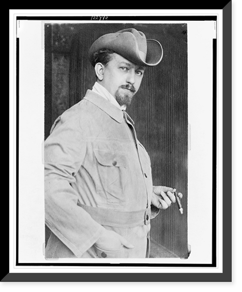 Historic Framed Print, [Leo Frobenius, half-length portrait, standing, facing right, holding cigar],  17-7/8" x 21-7/8"