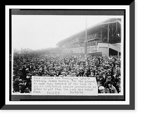 Fans outside the Washington team's dressing rooms waiting for the players to come out. - 2, Vintage Print