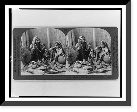 Native women at the spinning wheel, India, Antique Wall Art