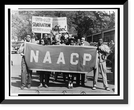 People marching with signs to protest segregation in education at the college and secondary levels.J.H. Lawson, Houston, Texas. - 3 Classic, Vintage Print