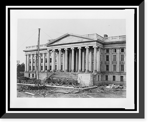 Historic Framed Print, [Construction of the United States Treasury Building, Washington, D.C., showing construction of the front steps] - 3,  17-7/8" x 21-7/8"