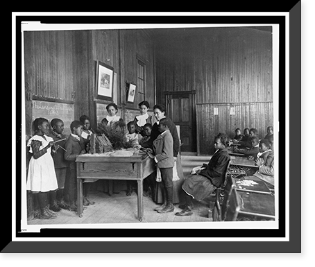 Thanksgiving Day lesson at Whittier, Antique Print