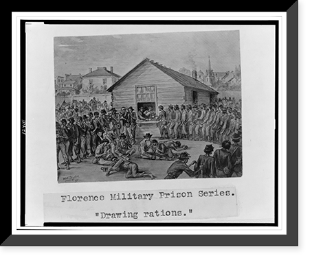 Florence military prison series. Drawing rations".J.E. Taylor." Classic, Vintage Poster