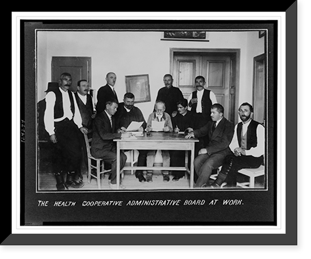 The health cooperative administrative board at work, Antique Poster