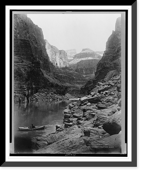 Historic Framed Print, The sockdolodger[?], snow-capped peaks, Grand Canyon, Arizona.photo by Kolb Bros., Grand Canyon, Ariz.,  17-7/8" x 21-7/8"