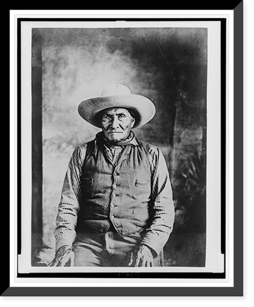 Historic Framed Print, [Geronimo, half-length portrait, seated, facing front],  17-7/8" x 21-7/8"