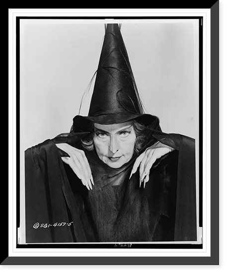 Agnes Moorehead, head-and-shoulders portrait, facing front, dressed in costume as a witch for the television play Rapunzel"", Vintage Poster