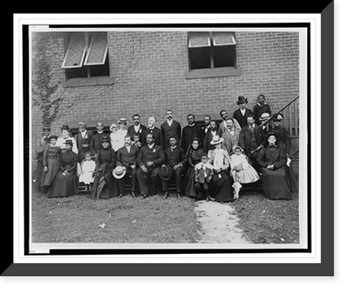 Historic Framed Print, [Members of the First Congregational Church, Atlanta, Georgia, posed outside the brick church],  17-7/8" x 21-7/8"