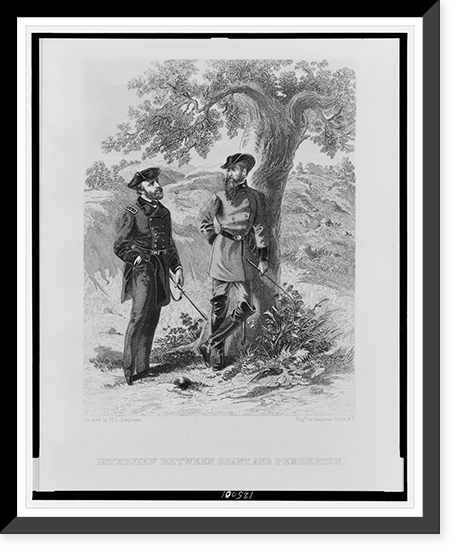 Interview between Grant and Pemberton.drawn by H.L. Stephens ; engd. by Augustus Robin, N.Y, Vintage Print