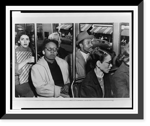 Historic Framed Print, Anti-Segregationists ride bus,  17-7/8" x 21-7/8"